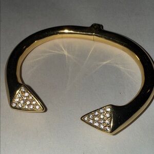 Melina Maria Yellow Gold Tone Pave Crystal Hinge Bracelet